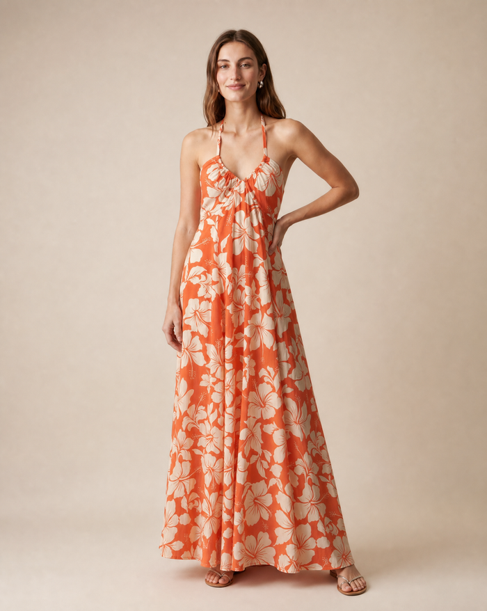 Lilia Maxi Dress - Lani Coral