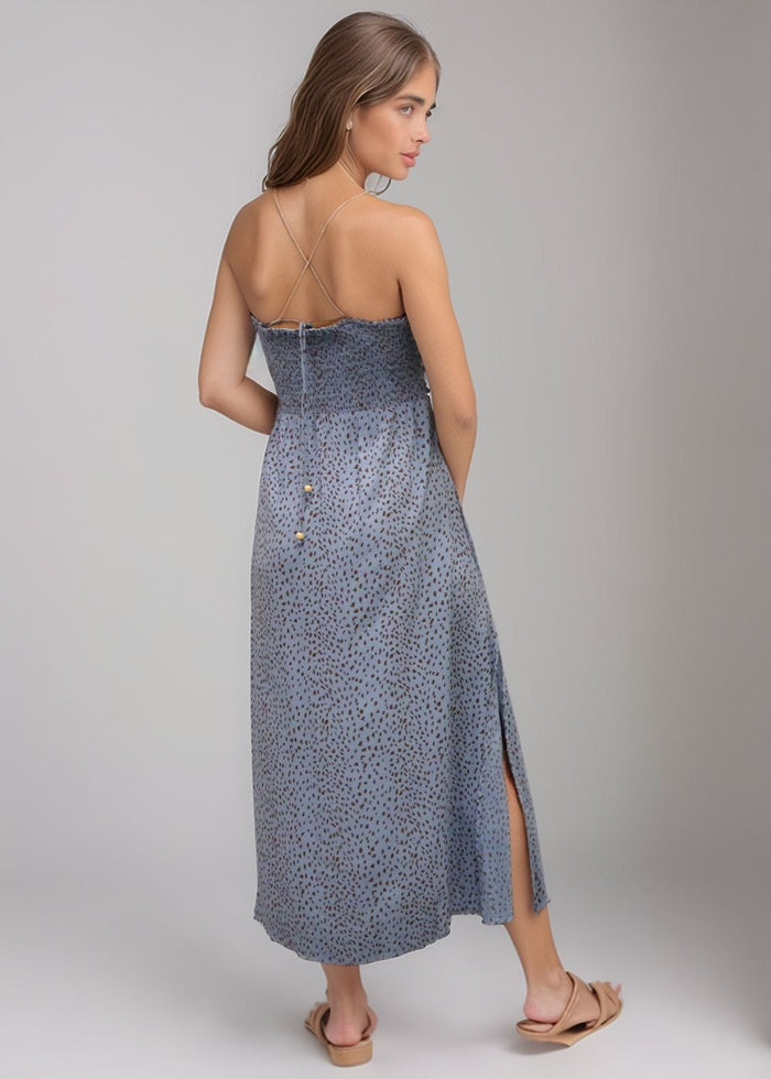 Lorena Midi Dress in Granelli Blue