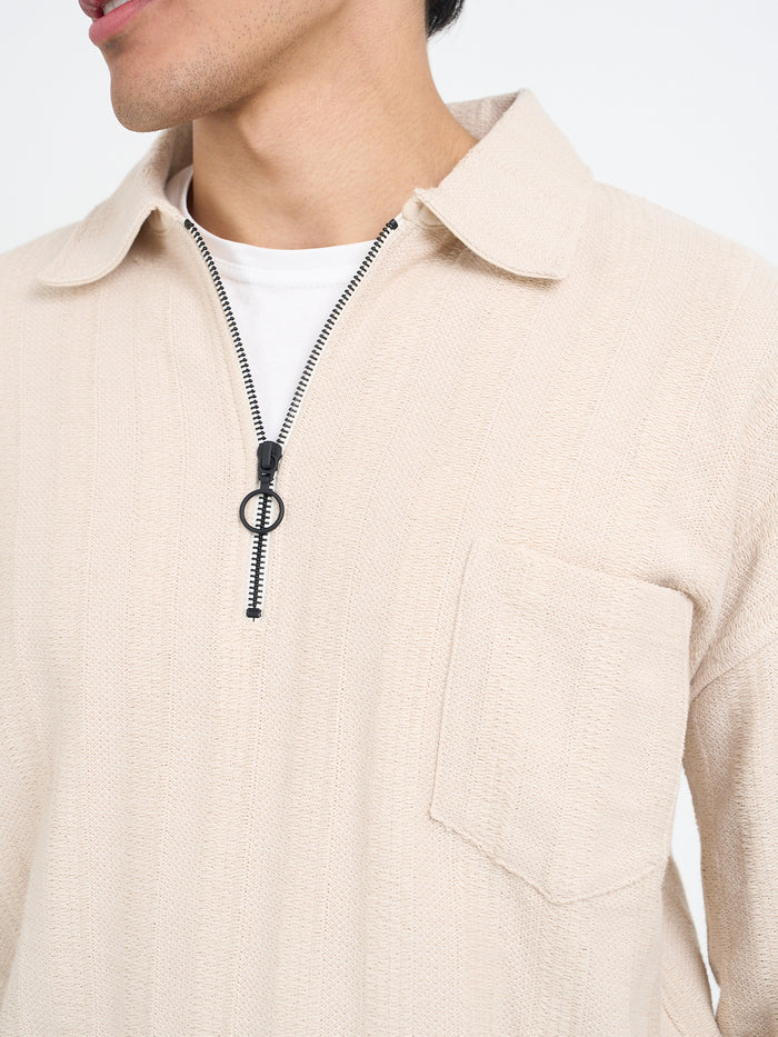 Lorimer Half Zip Sweatshirt Glover Cream