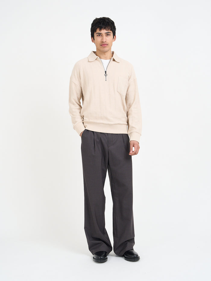 Lorimer Half Zip Sweatshirt Glover Cream