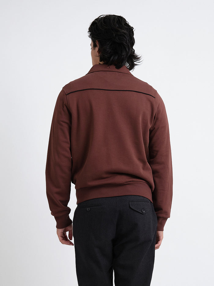 Lorimer Half Zip Sweatshirt Harker Brown