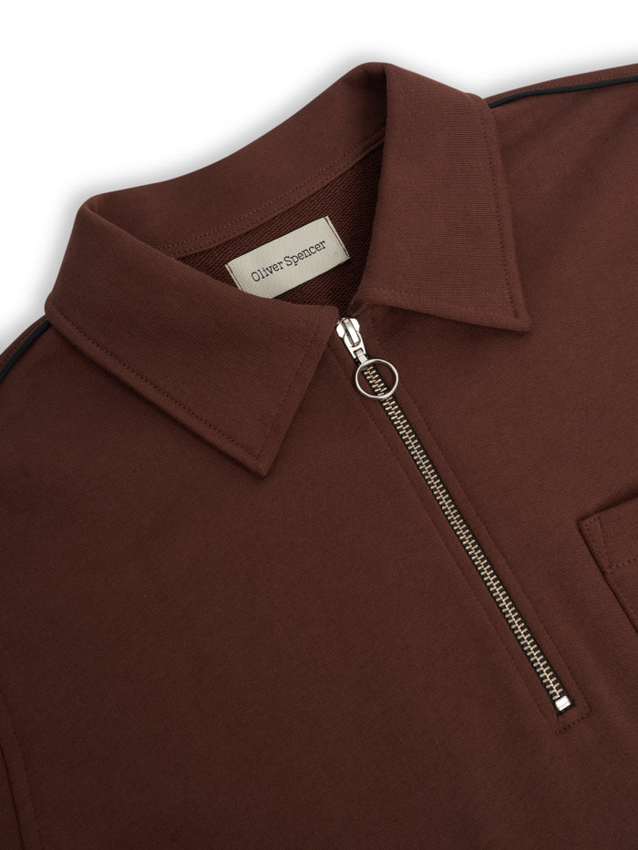 Lorimer Half Zip Sweatshirt Harker Brown