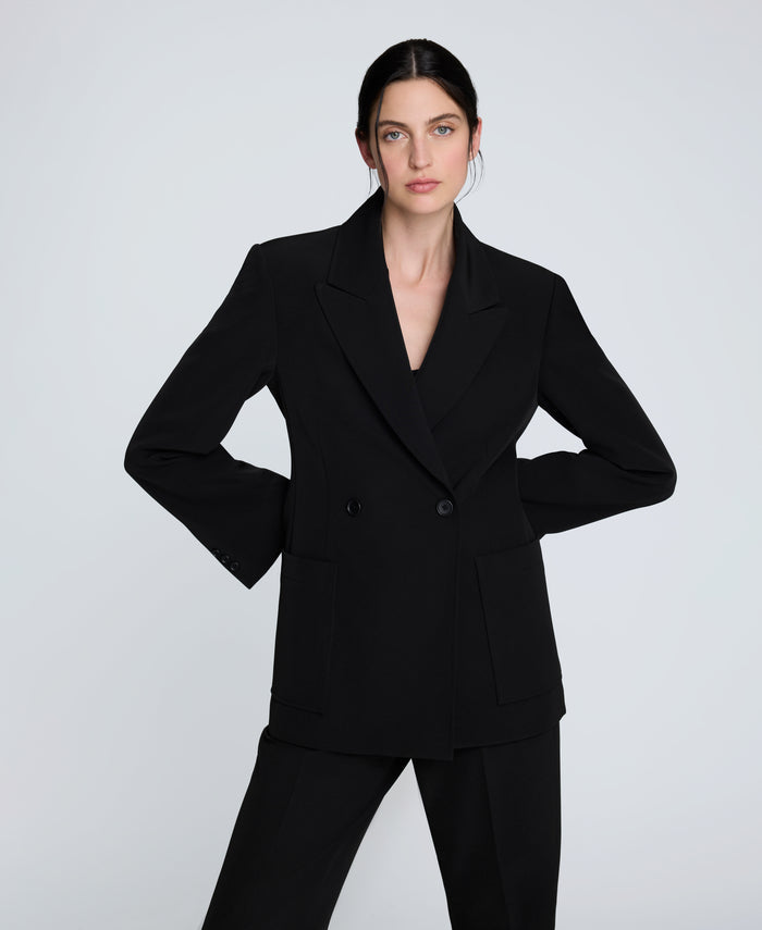 Luxe Twill Double Breasted Jacket