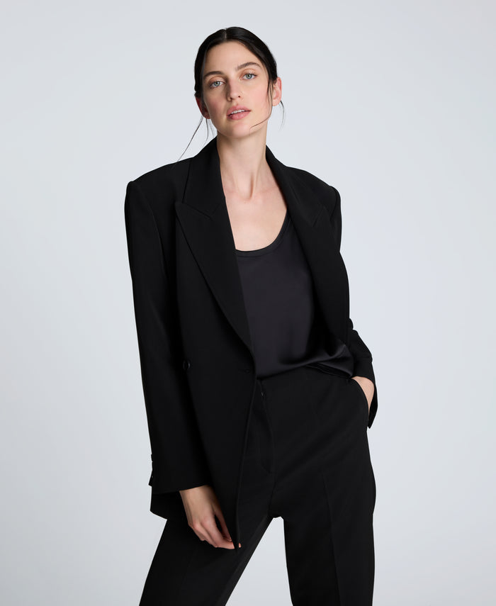 Luxe Twill Double Breasted Jacket