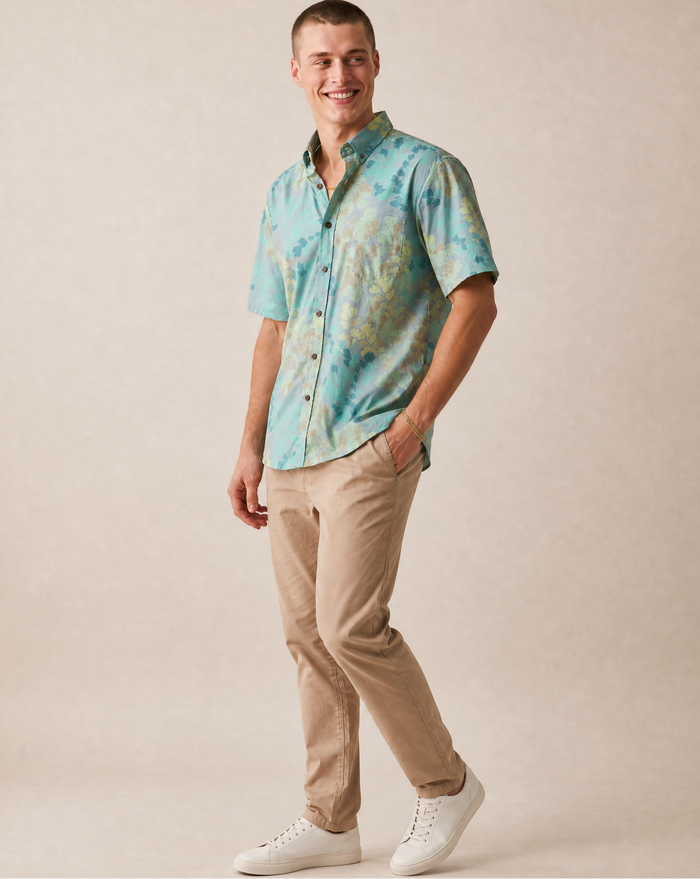 Maidenhair Fern Aloha Shirt - Teal