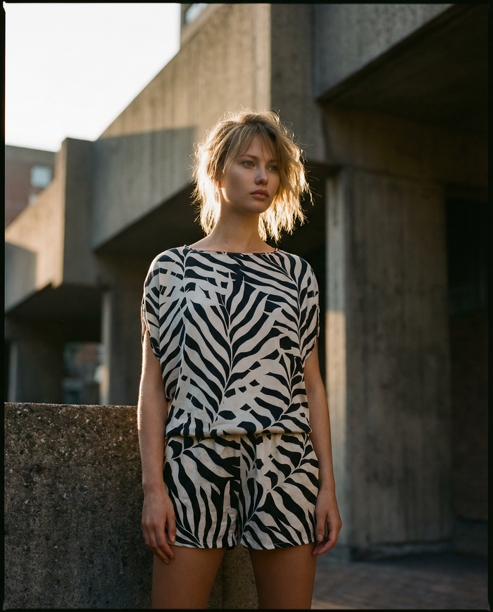 MAIKA SHORTS - MONOCHROME BLACK