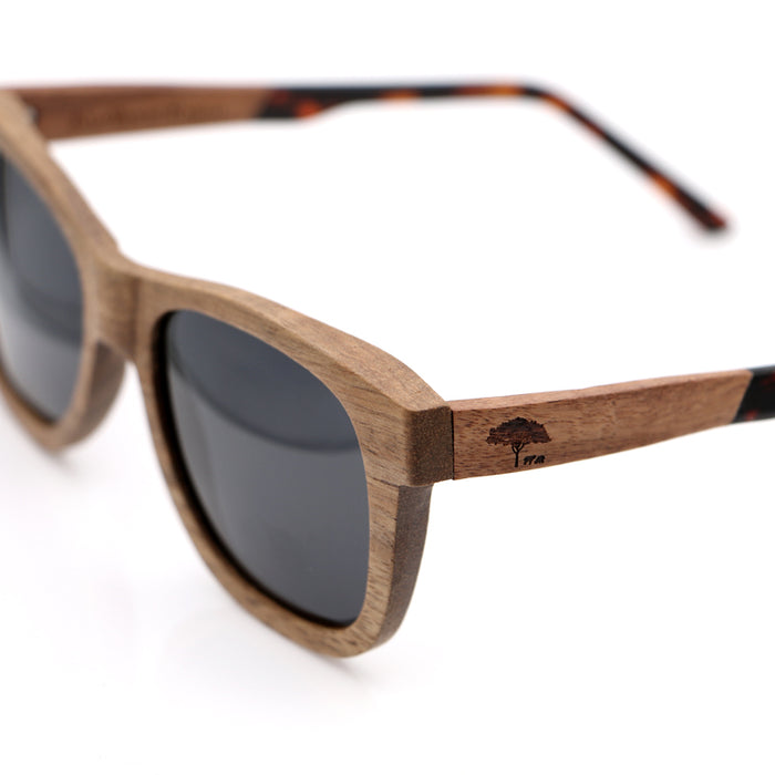 Manoa Koa Sunglasses - Close-Up