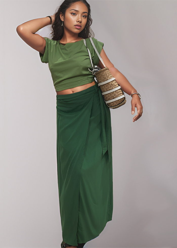 Mareva Top - Leaf Green - Top View 3