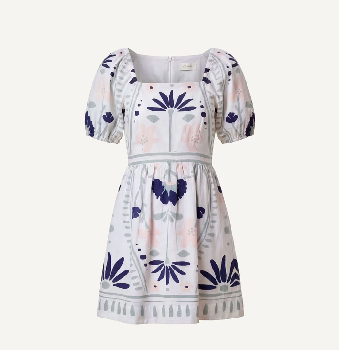Mariana Mini Dress in Liliana Blue Surf