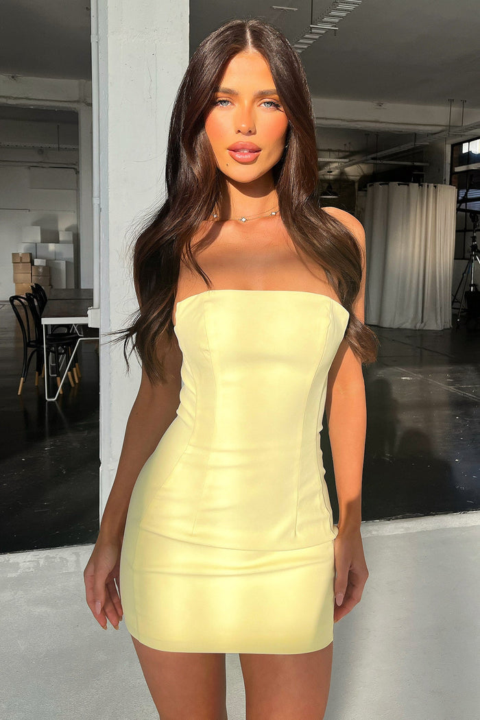 Marlo Strapless Mini Dress - Yellow