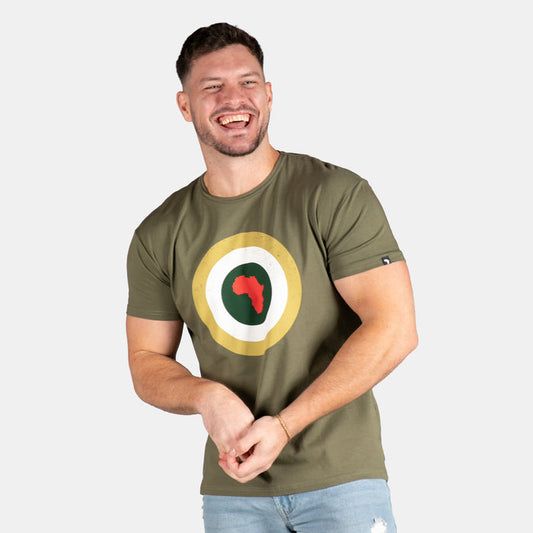 Men's Africa Roundel Slim Fit T-Shirt - Olive