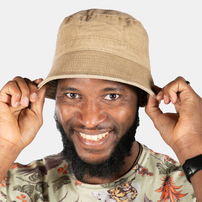 Men's African Sun Bucket Hat  - Stone