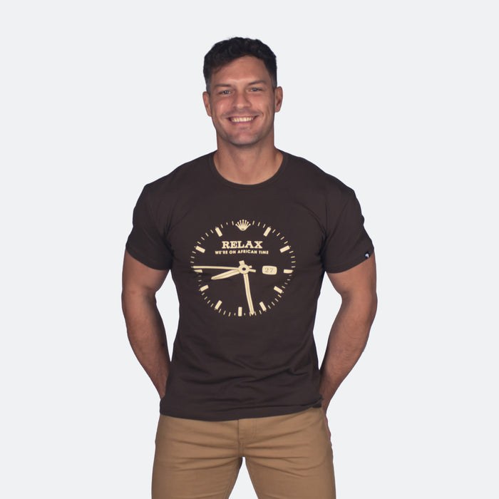 Men's African Time T-Shirt - Chocolate