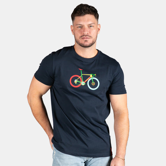 Men's Bright Bike T-Shirt - Navy