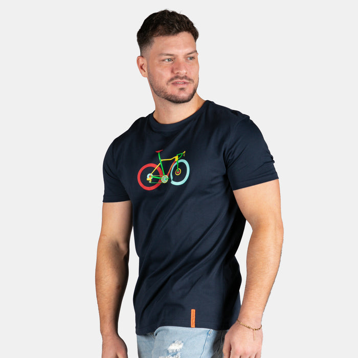 Men's Bright Bike T-Shirt - Navy