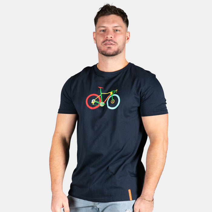 Men's Bright Bike T-Shirt - Navy