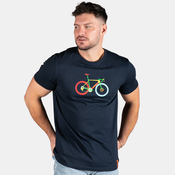 Men's Bright Bike T-Shirt - Navy
