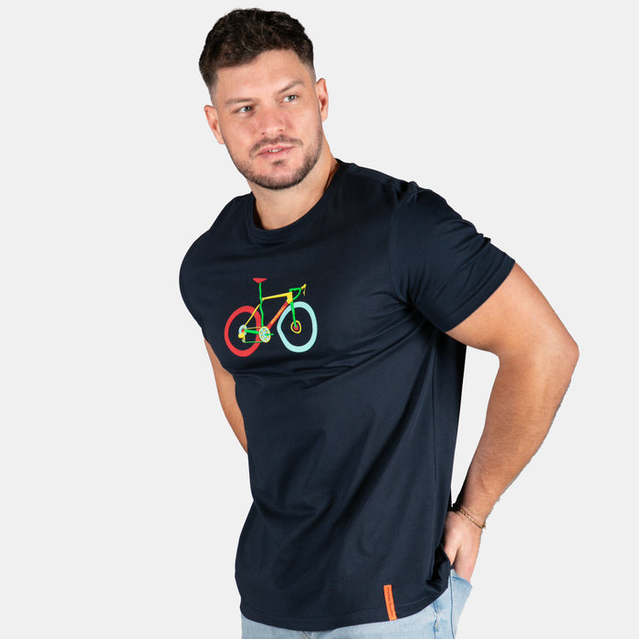 Men's Bright Bike T-Shirt - Navy
