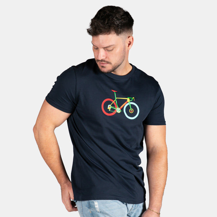 Men's Bright Bike T-Shirt - Navy