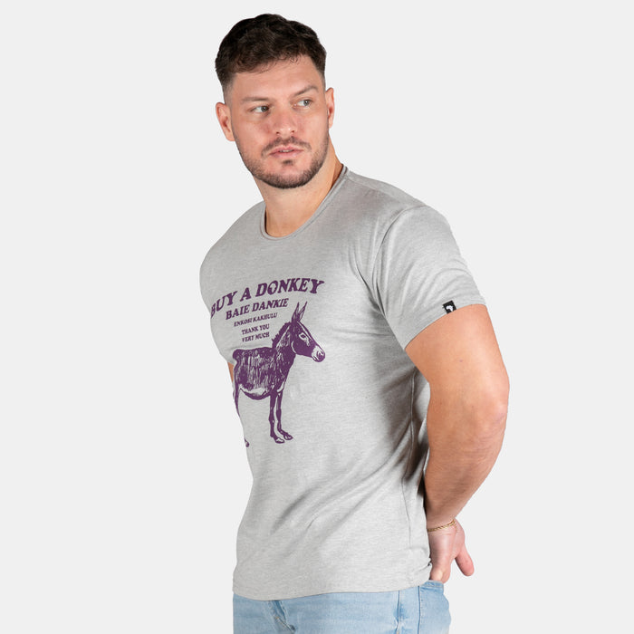 Men's Buy A Donkey Slim Fit T-Shirt - Grey