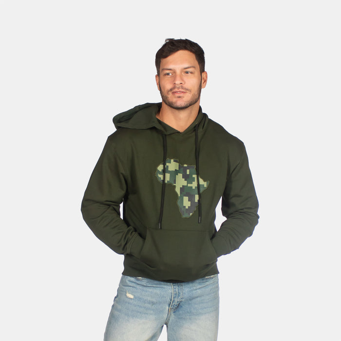 Men's Camo Map Hoodie - Olive