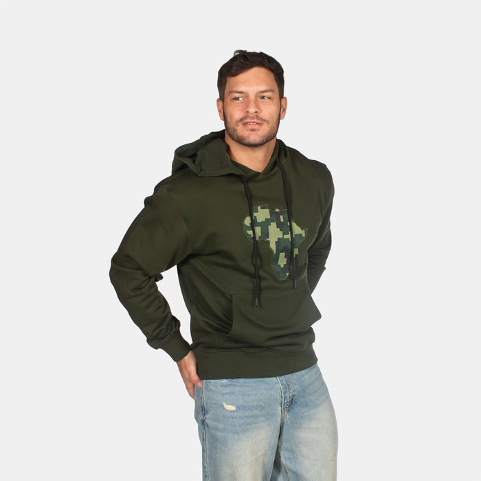 Men's Camo Map Hoodie - Olive