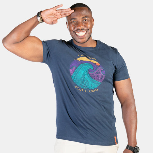 Men's Cape Town Line T-Shirt - Navy