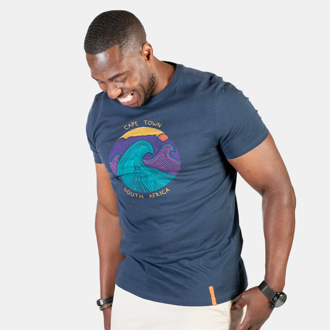 Men's Cape Town Line T-Shirt - Navy