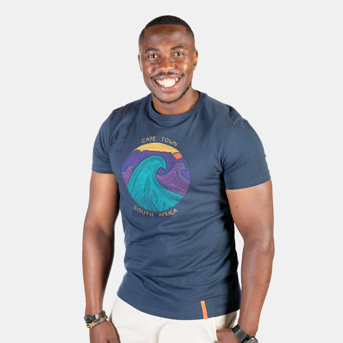 Men's Cape Town Line T-Shirt - Navy