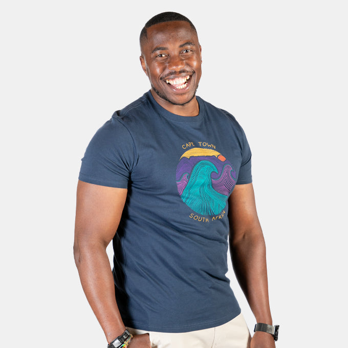 Men's Cape Town Line T-Shirt - Navy