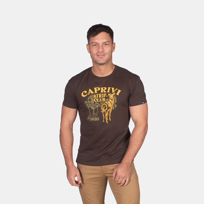 Men's Caprivi Strip Club T-Shirt - Chocolate