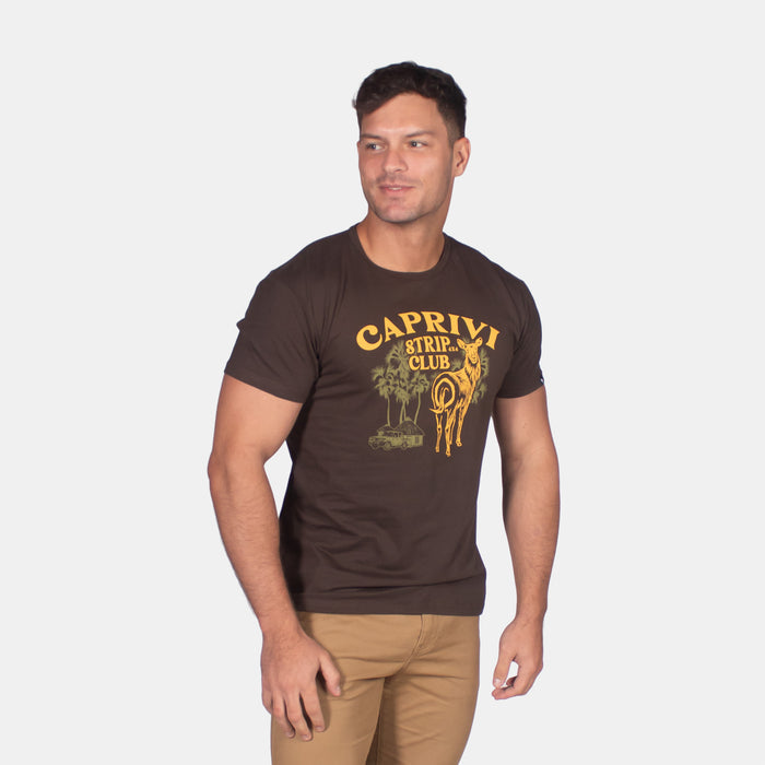 Men's Caprivi Strip Club T-Shirt - Chocolate