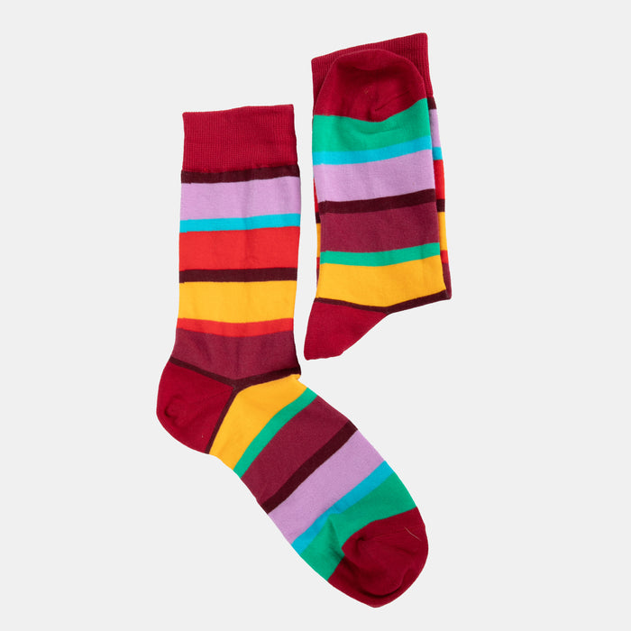 Men's Colour Block Socks - Maroon