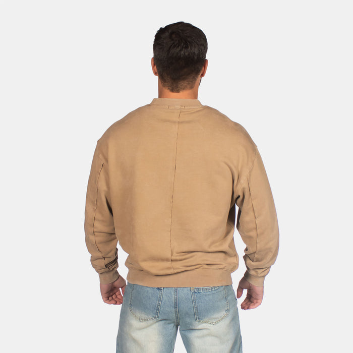 Men's Divided Sweater - Stone