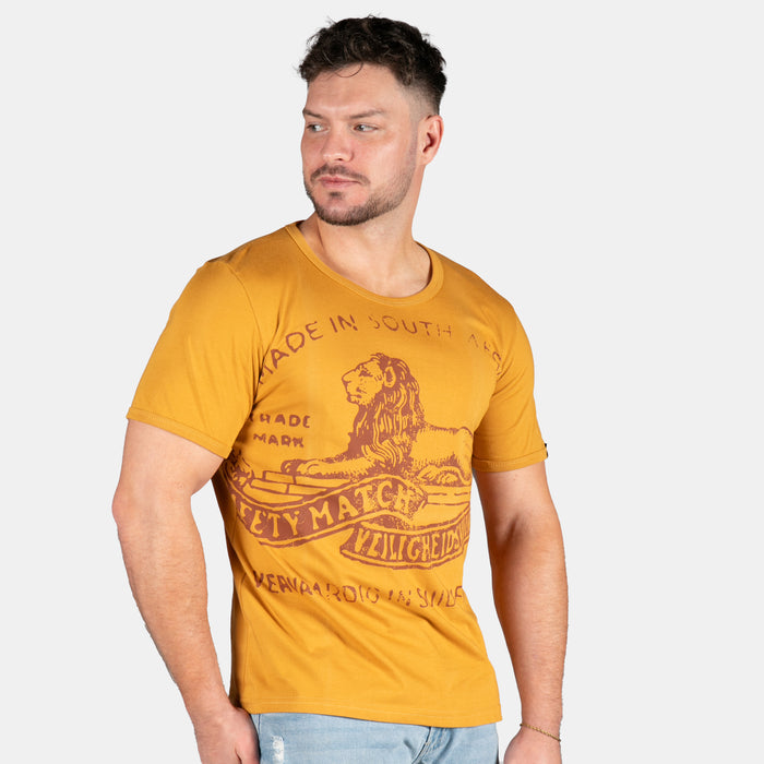 Men's Iconic Lion Matches T-Shirt - Mustard