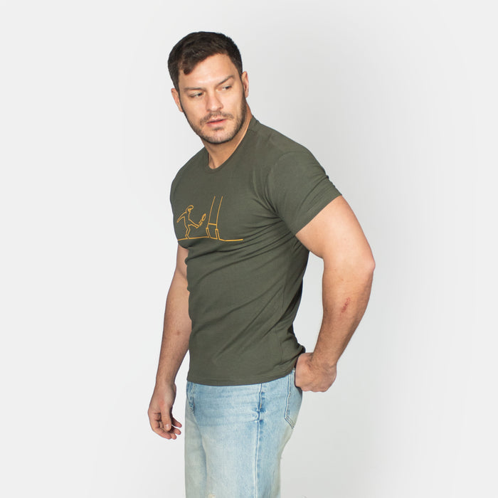 Men's Kicking Line Man T-Shirt - Olive