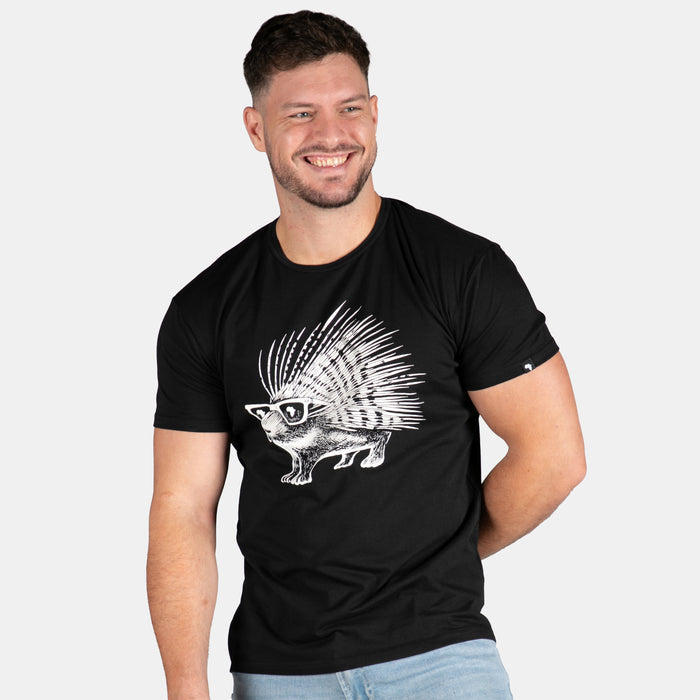 Men's Porcupunk Slim Fit T-Shirt - Black