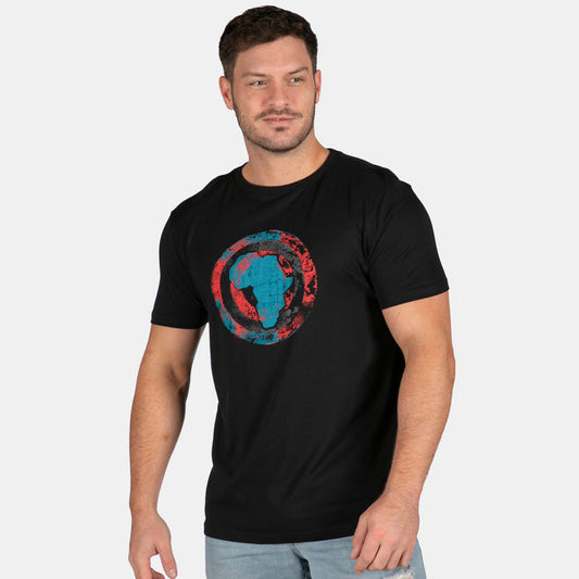 Men's Reversed Africa Shield T-Shirt - Black