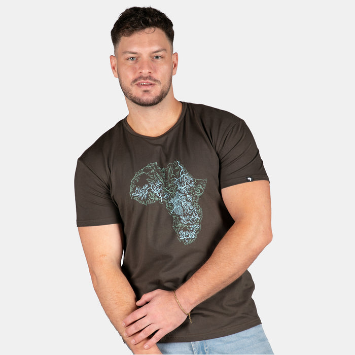 Men's Rivers Of Africa T-Shirt - Chocolate