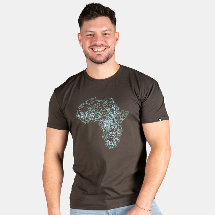 Men's Rivers Of Africa T-Shirt - Chocolate