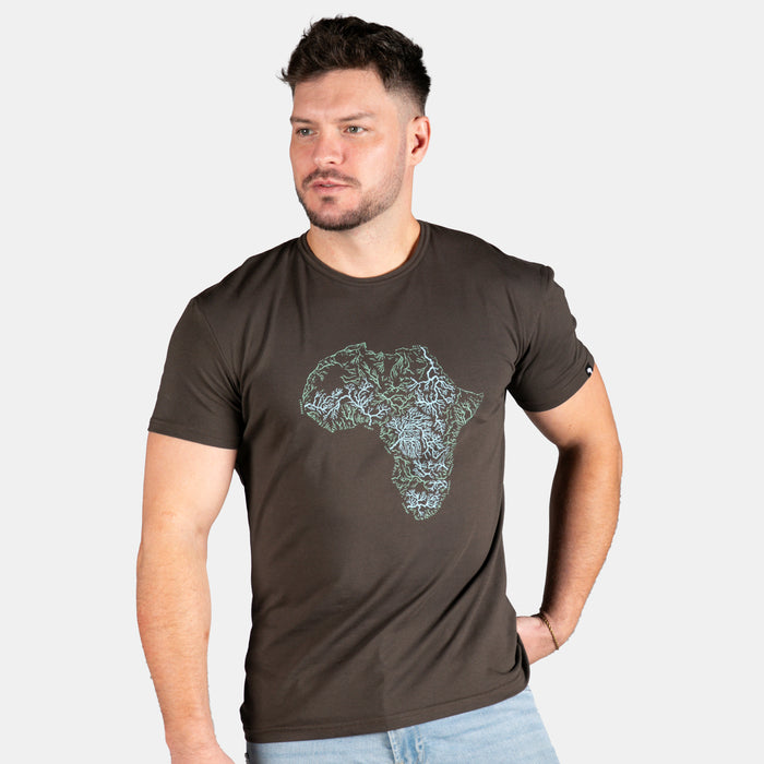 Men's Rivers Of Africa T-Shirt - Chocolate