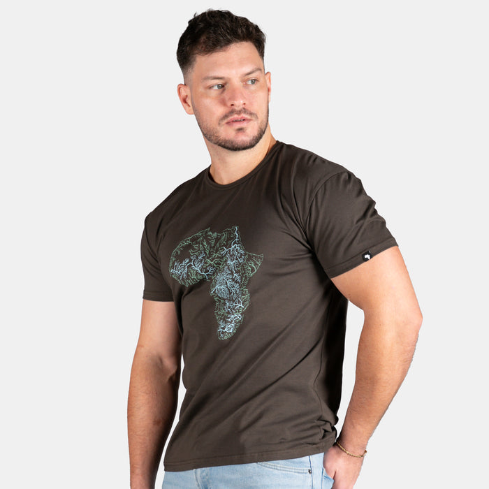 Men's Rivers Of Africa T-Shirt - Chocolate