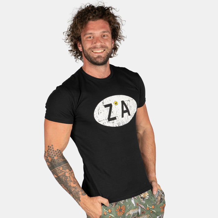 Men's Short Sleeve ZA T-Shirt - Black