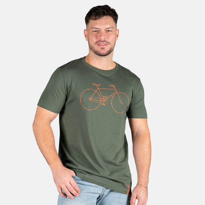 Men's Stripped Down Bike T-Shirt - Olive