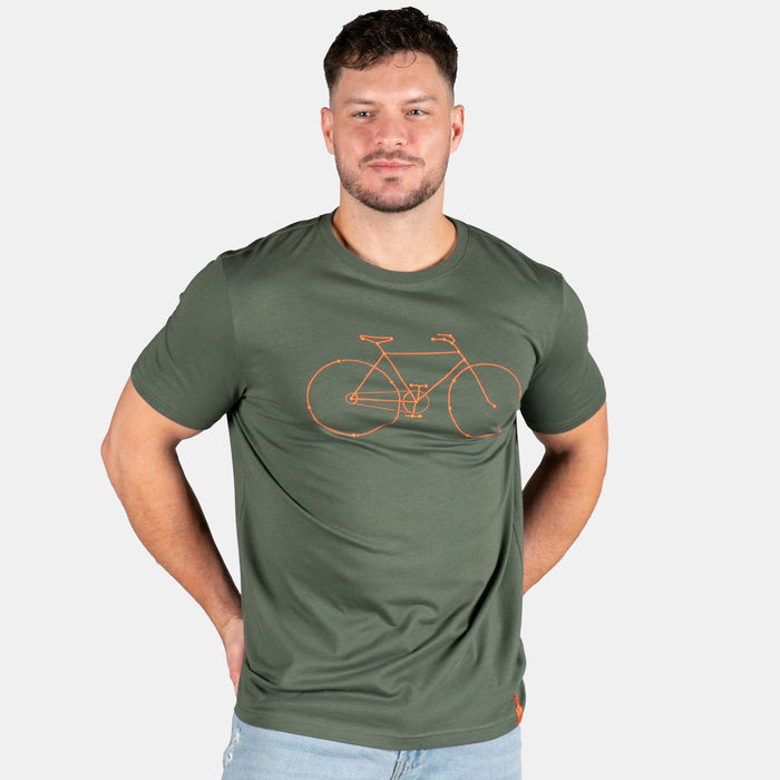 Men's Stripped Down Bike T-Shirt - Olive