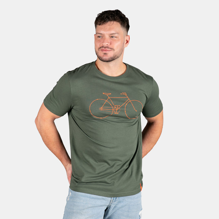 Men's Stripped Down Bike T-Shirt - Olive