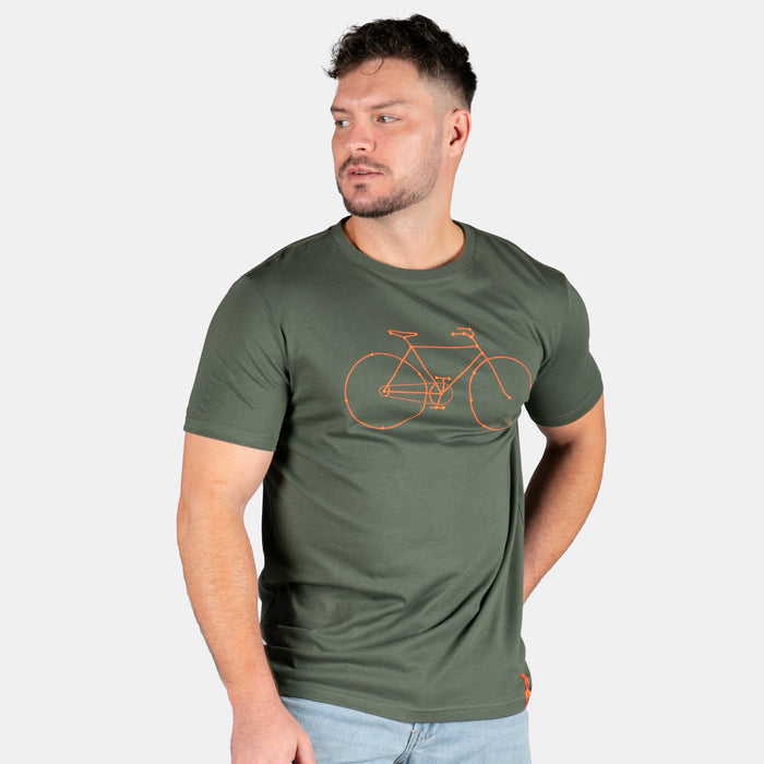 Men's Stripped Down Bike T-Shirt - Olive