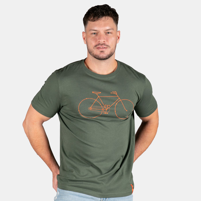 Men's Stripped Down Bike T-Shirt - Olive