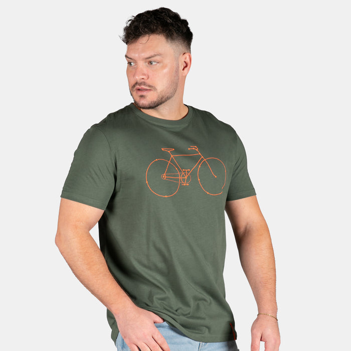 Men's Stripped Down Bike T-Shirt - Olive