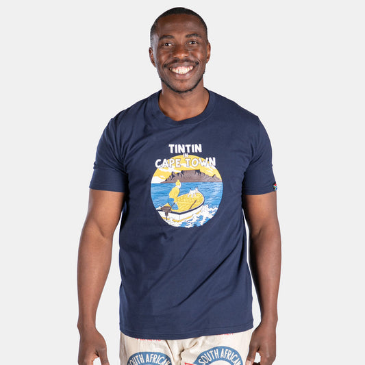 Men's Tin Tin In Cape Town T-Shirt - Navy